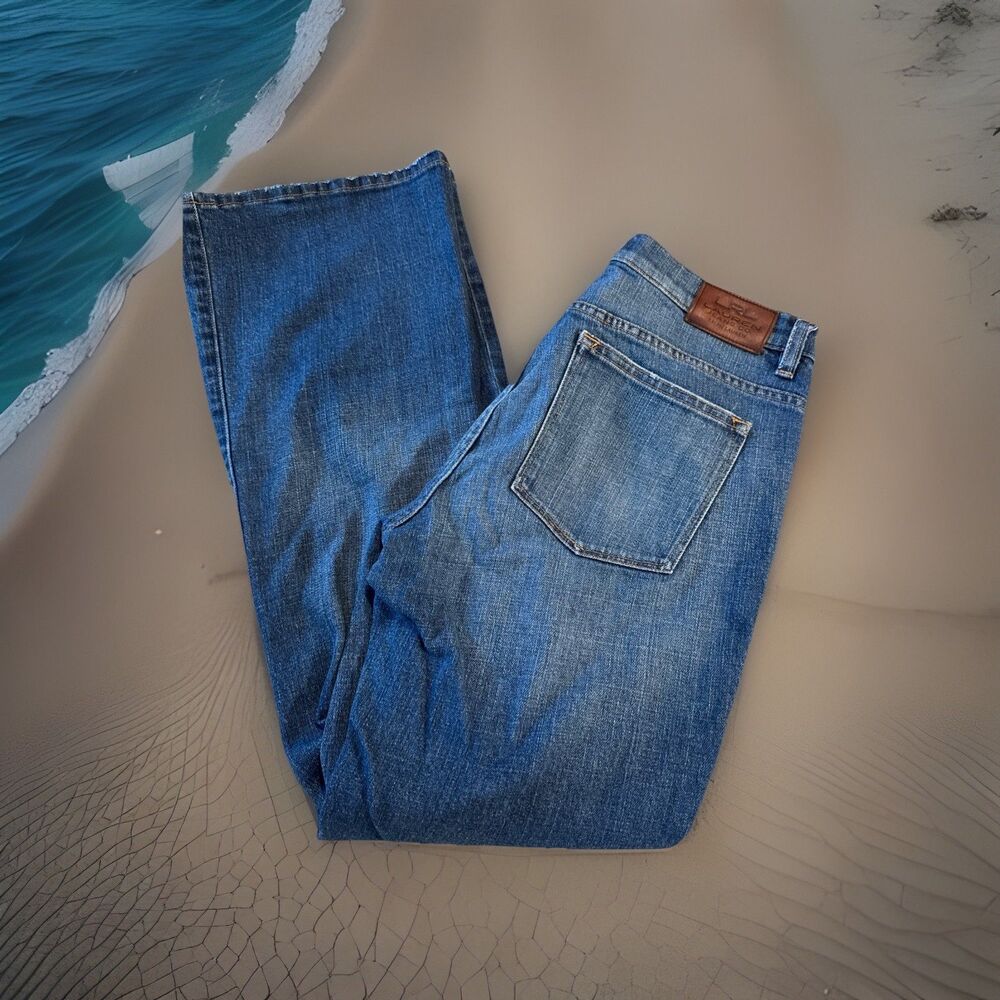 Polo‎ Jeans Co Ralph Lauren Womens 12 fits 34x31 Blue Denim Wide Leg/boot